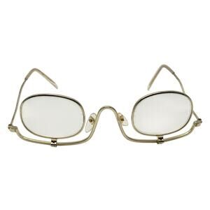 Vintage Folding Flip Down Eyeglasses Gold Tone Steampunk Frames